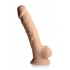 Fleshstixxx 8-Inch Vibrating Dildo with Balls - Light Beige