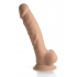 Fleshstixxx 8-Inch Vibrating Dildo with Balls - Medium Tan