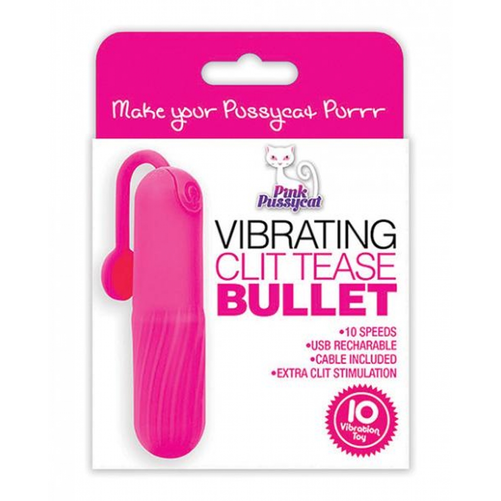 Pink Pussycat Clit Tease Bullet - Rechargeable Pleasure