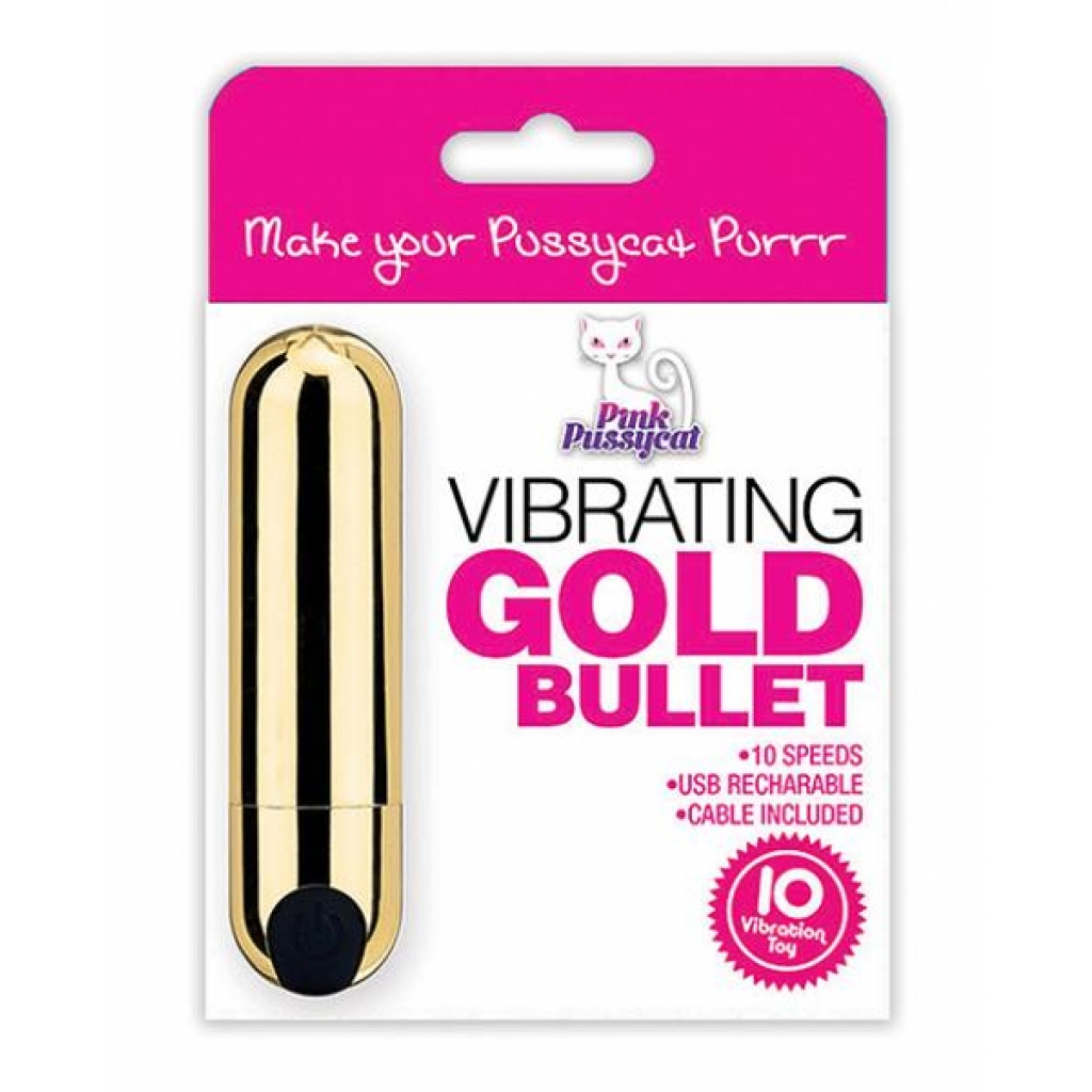 Powerful Pink Pussycat Gold Bullet Vibrator