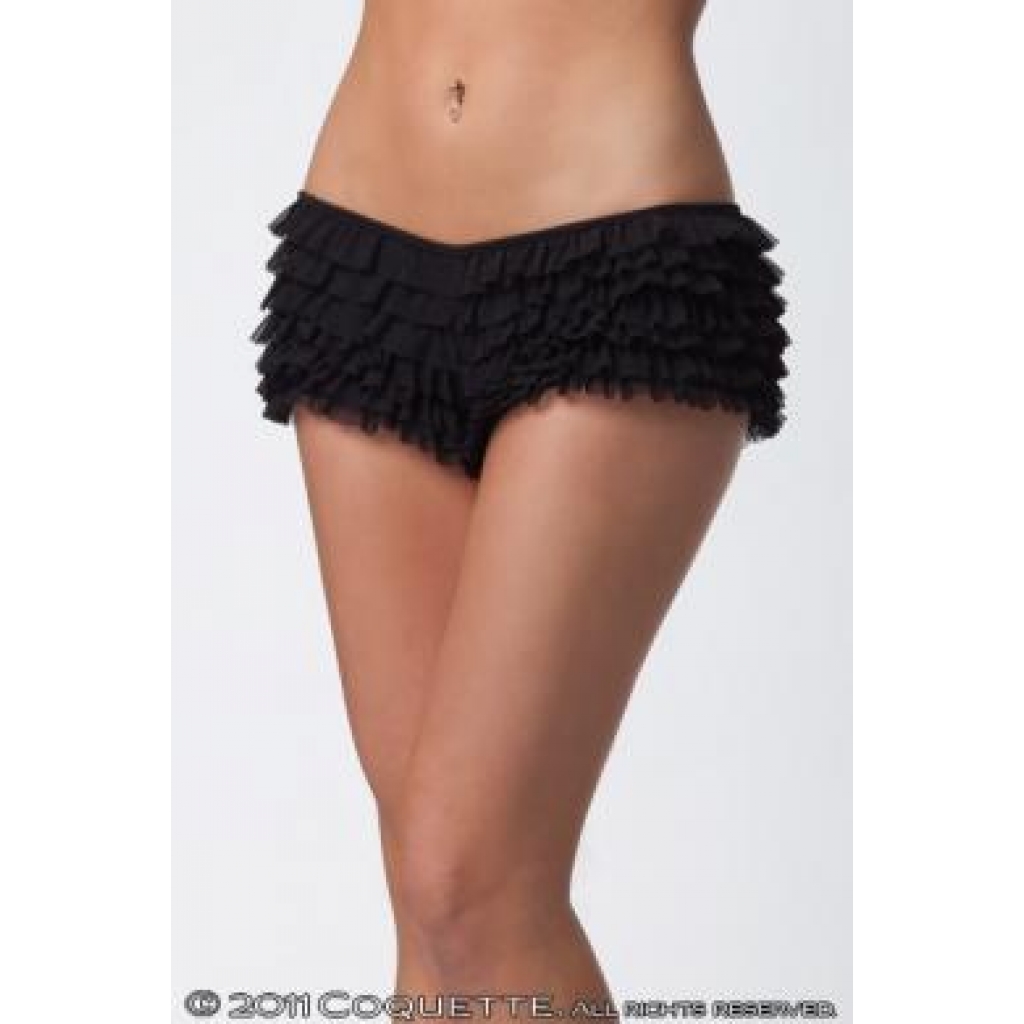 Ruffle Shorts with Back Bow - Black O/S