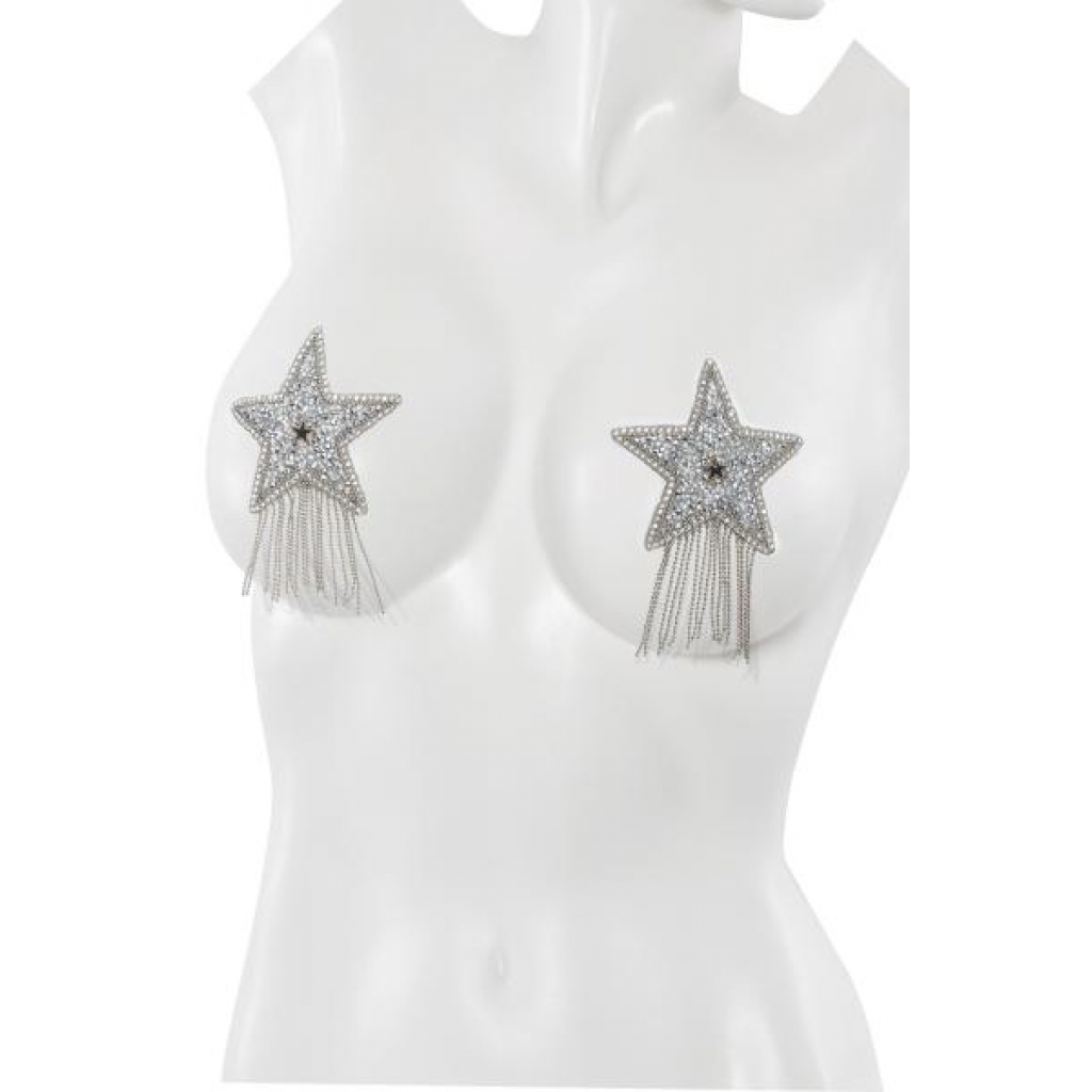 Eye-Catching Metallic Star Pasties with Chain Tassels