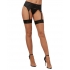 Cuban Heel Thigh High Nude/ Black O/s