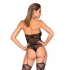 Fishnet Garter Teddy Bodystocking Black O/s