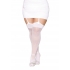 Sheer Thigh High Bride Sequin Back White Q/s