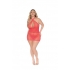 Stretch Lace Chemise Coral Q/S - Dreamgirl