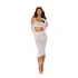 Seamless Sheer Lace Bralette & Slip Skirt - White O/S