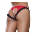 Stretch Mesh Spandex Lace Open Back Panty - Large Red/Black