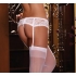 Lace Garter Belt with Scalloped Hem - White O/S