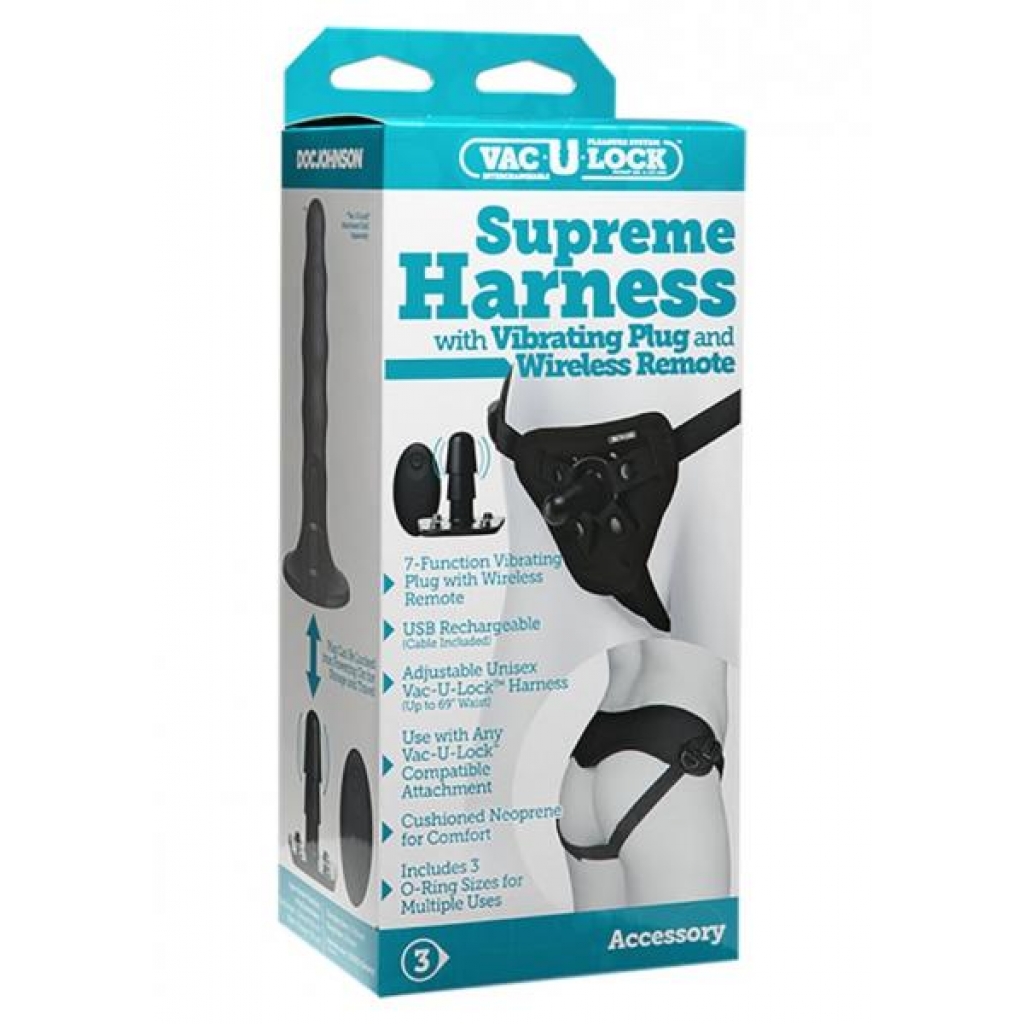 Upgraded Vac-U-Lock Supreme Harness with Vibrating Functionality