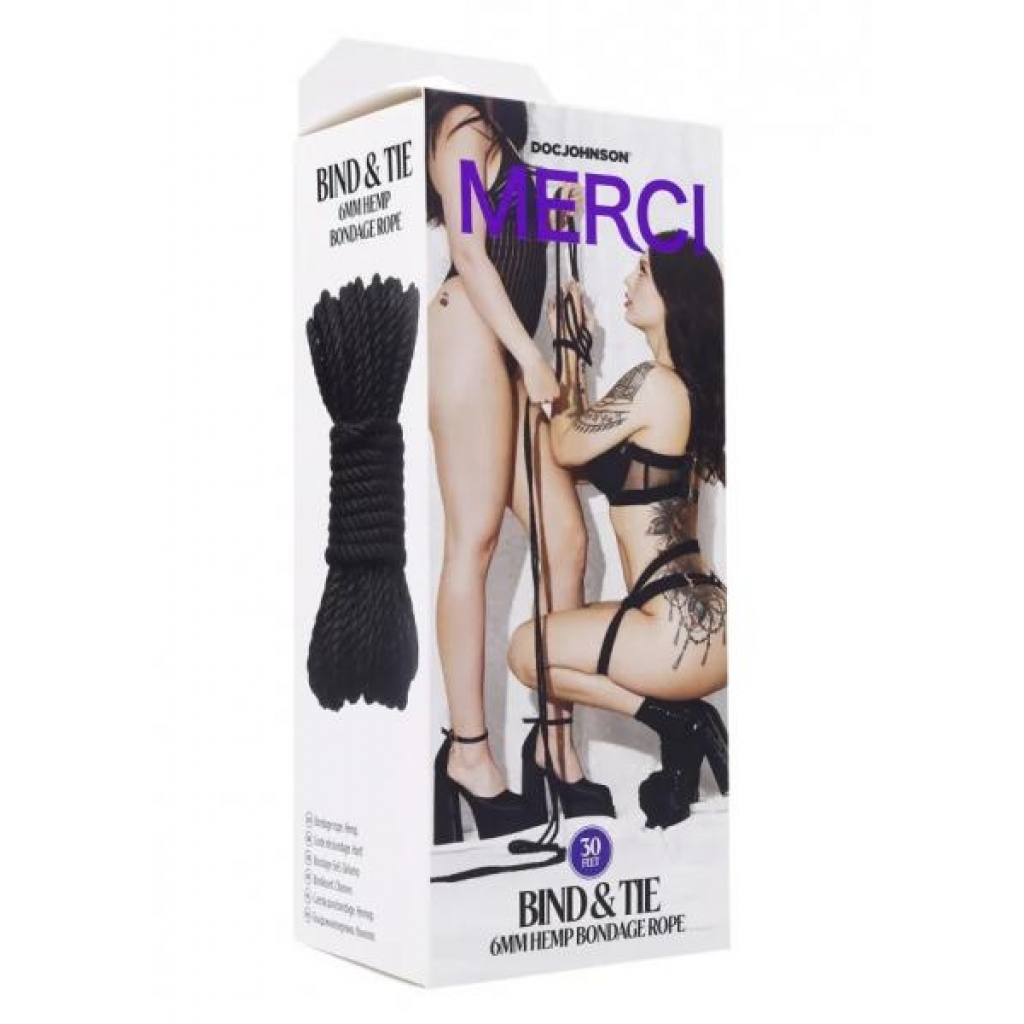 Merci Bind & Tie 30ft Bondage Rope - Black