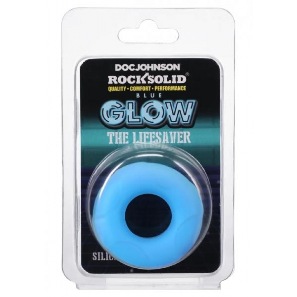 Rock Solid Lifesaver Penis Ring - Blue Glow