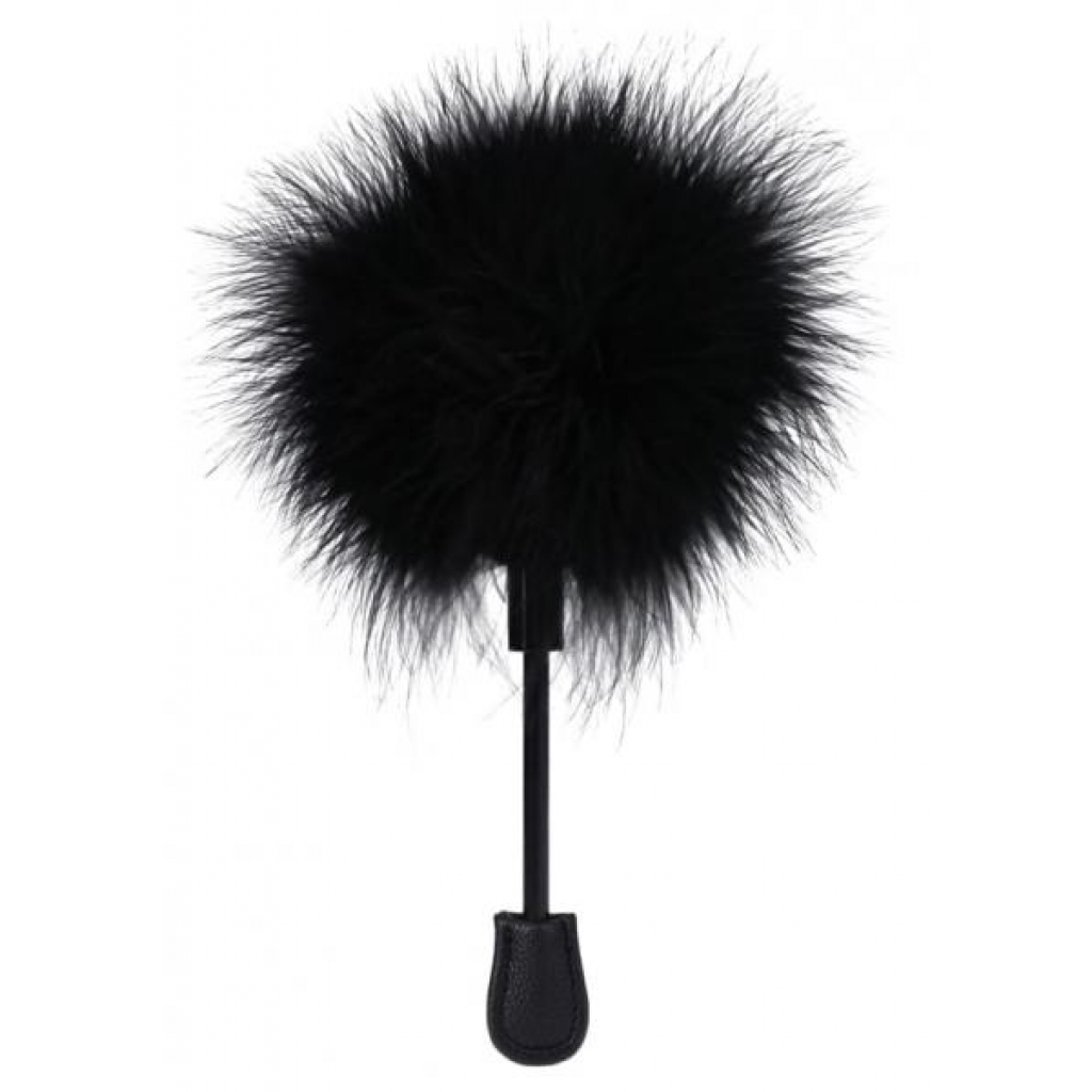 Compact Feather Tickler for Sensual Teasing - Black