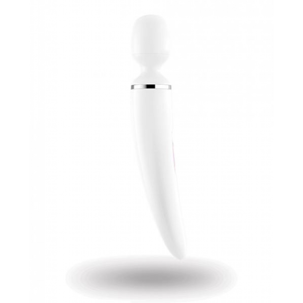 Satisfyer Wand-Er Woman Body Wand Massager - White and Chrome