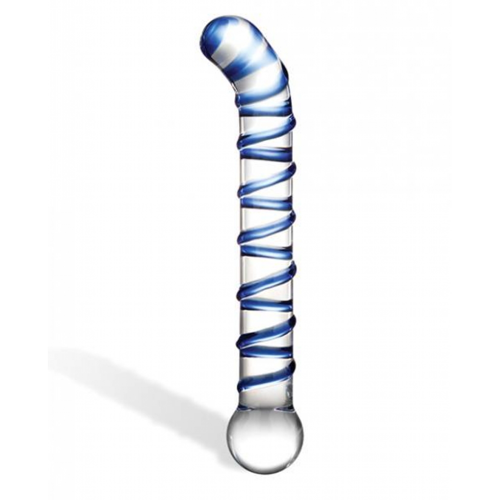 Mr Swirly 6.5 inches G-Spot Glass Dildo Clear Blue