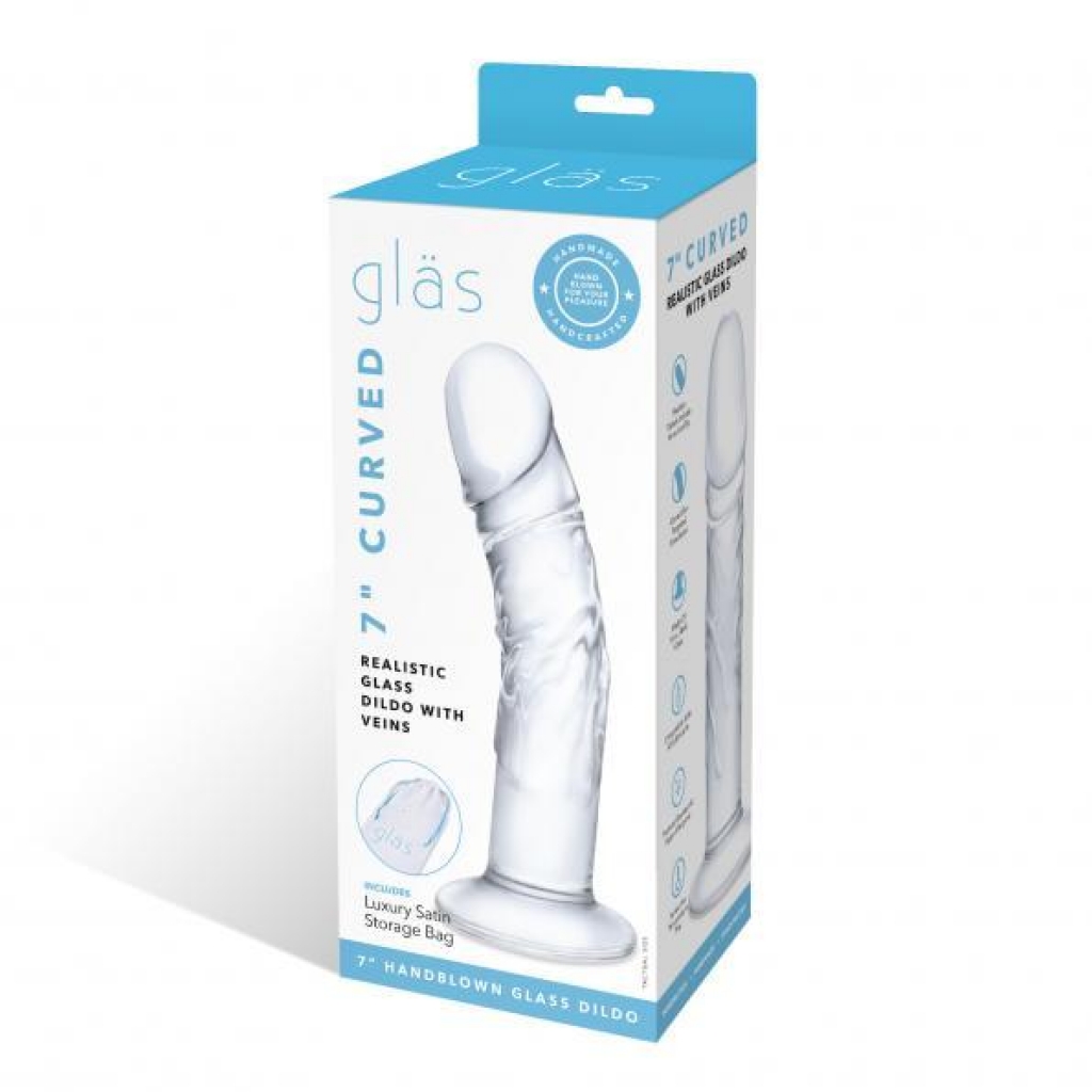 Glas 7 Curved Realistic Glass Dildo with Veins