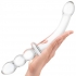 Girthy Ribbed G-Spot Glass Dildo with Handle Grip - 12 inches