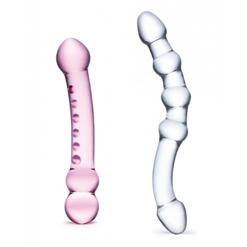 Glas 2-Piece Double Pleasure Glass Dildo Set