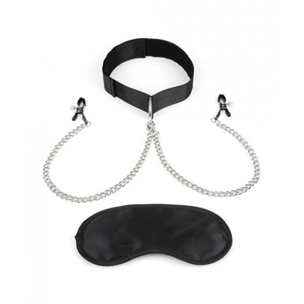 Lux Fetish Adjustable Pressure Collar & Nipple Clamps