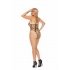 Sheer Leopard Teddy W/ Strappy Detail Queen