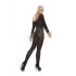 Sheer Long Sleeve Bodystocking - Elegant Black O/S