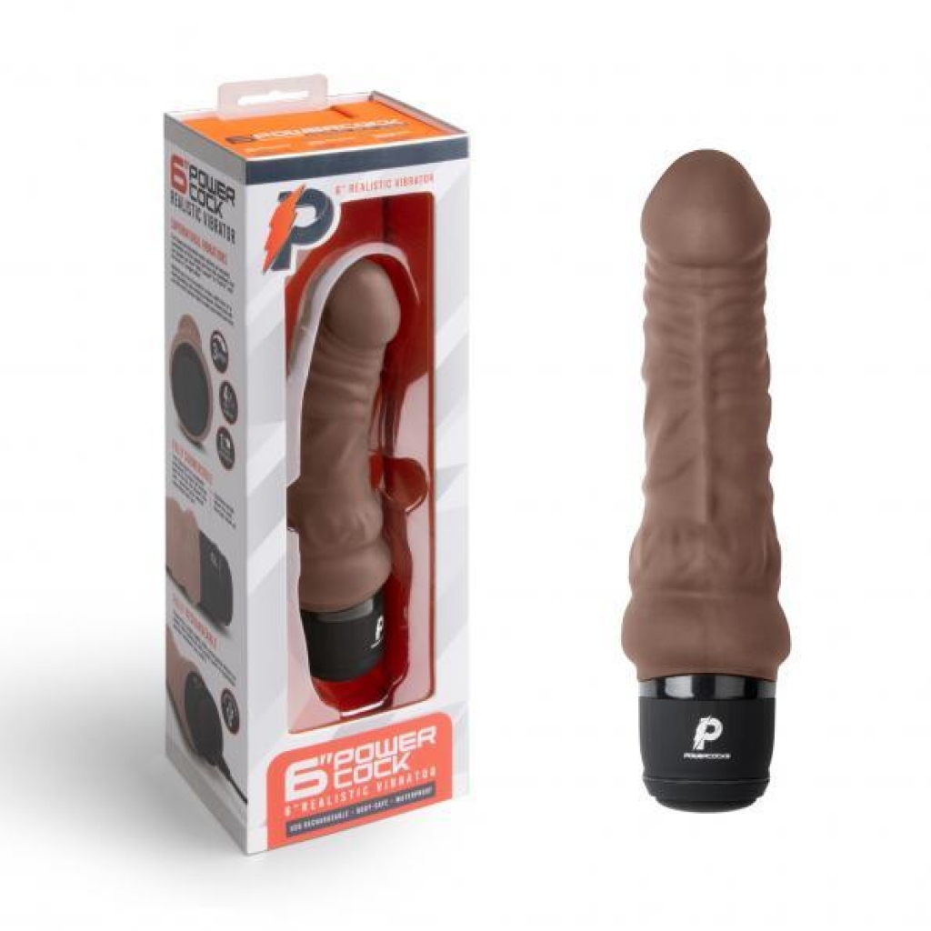 Powerpeniss 6in Vibrator Dark Brown