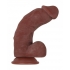 Real Supple Poseable Girthy 8.5-Inch Dark Dildo