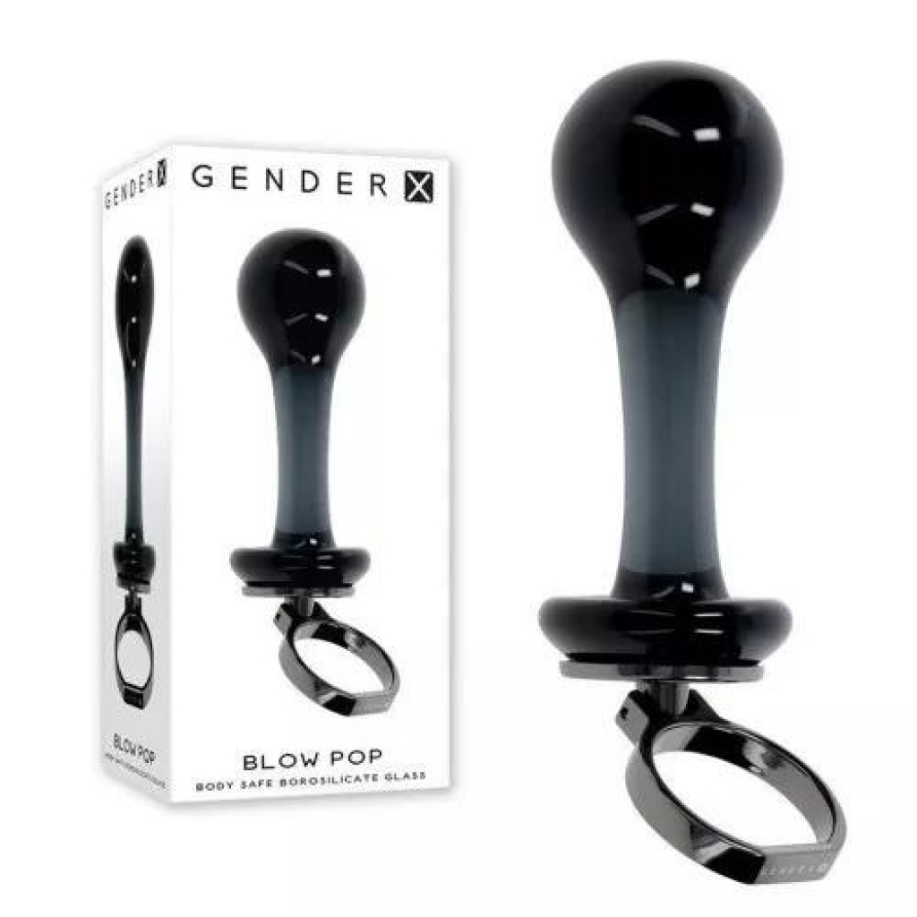 Sleek Black Glass Anal Plug with Flared Base