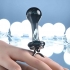 Sleek Black Glass Anal Plug with Flared Base