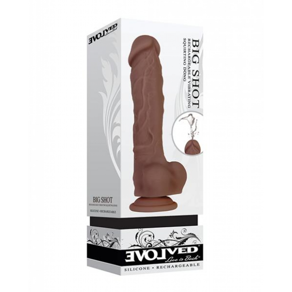 Evolved Big Shot - Dark Brown Rechargeable Vibrating Dong