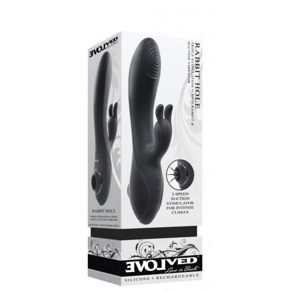 Evolved Rabbit Hole Black Vibrator