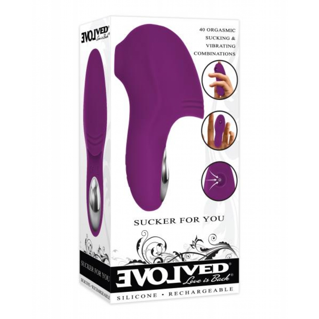 Evolved Sucker For You Clitoral Suction and Finger Vibrator