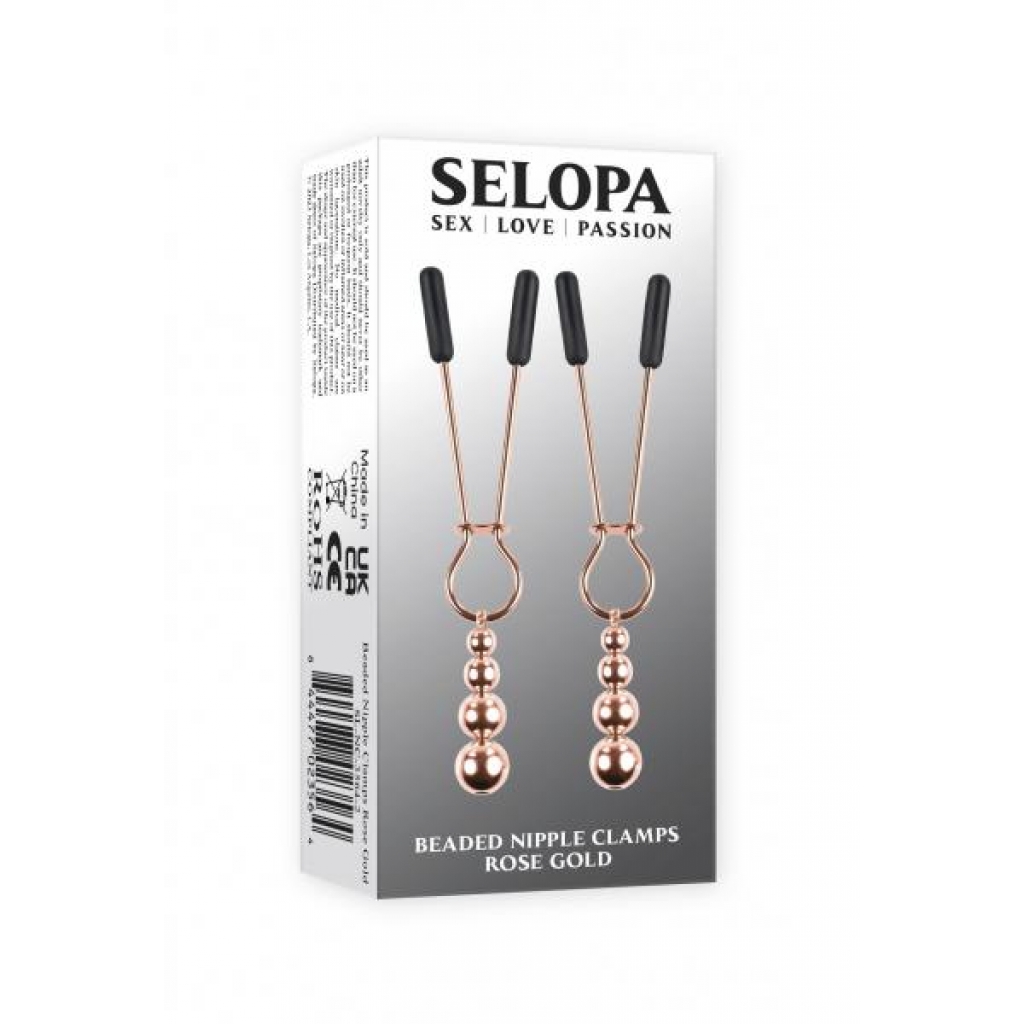 Selopa Beaded Nipple Clamps - Rose Gold