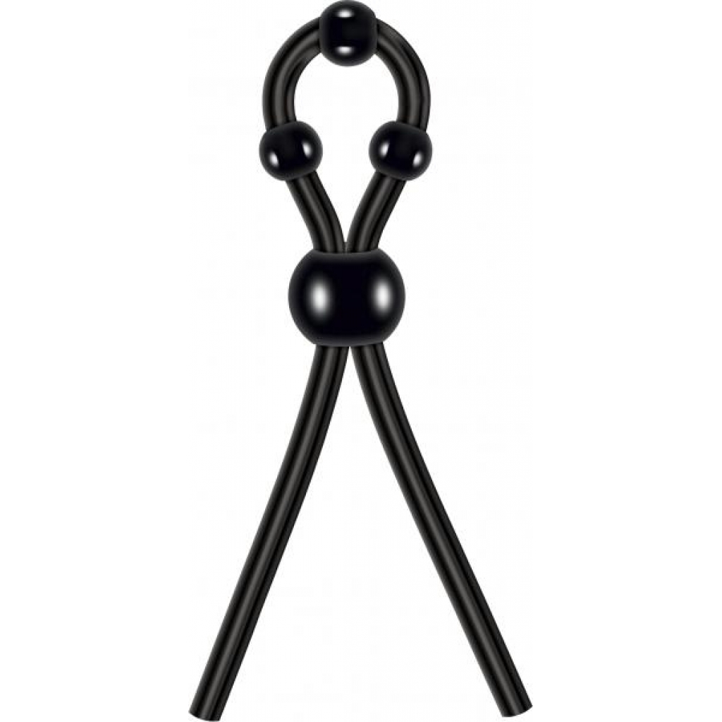 Ultimate Silicone Lasso Penis Ring - Black