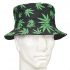 Black Bucket Hat with Green Leaves for Stylish Fun