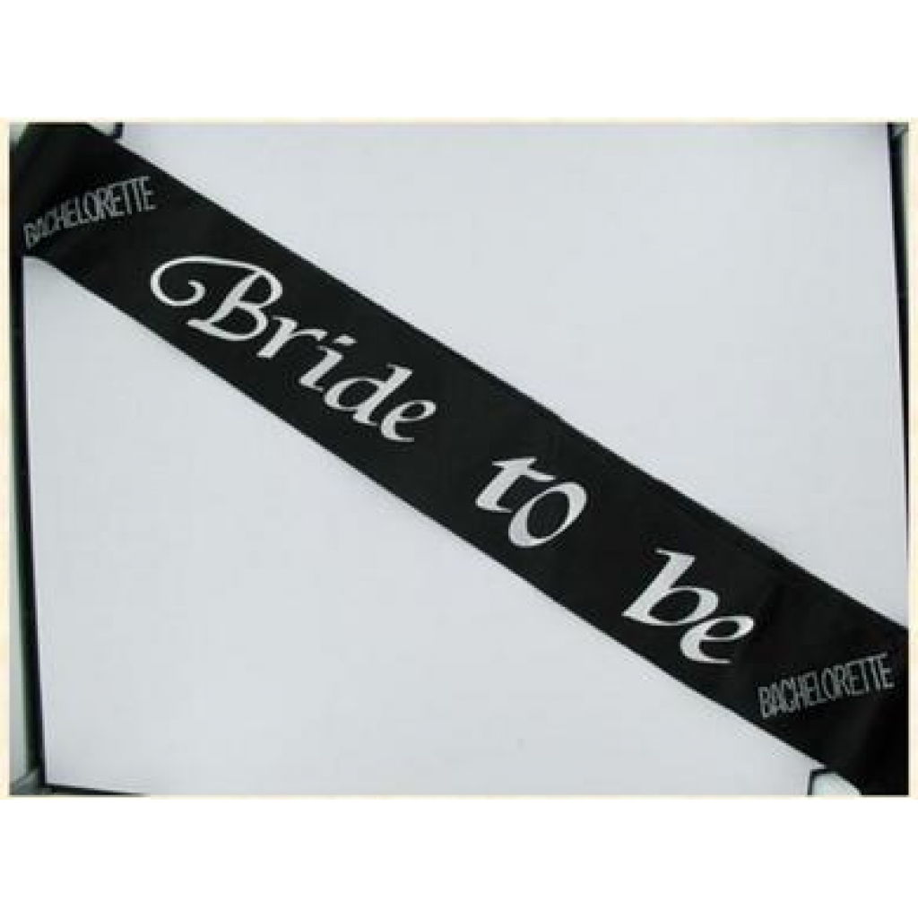 Elegant Bride to Be Sash - Black with Clear Diamante