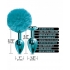 Nixie Metal Butt Plug Set with Pom Pom & Jewel - Blue Metallic