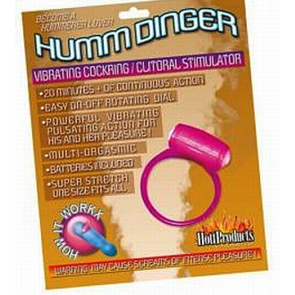 Humm Dinger Portable Vibrating Penis Ring - Purple