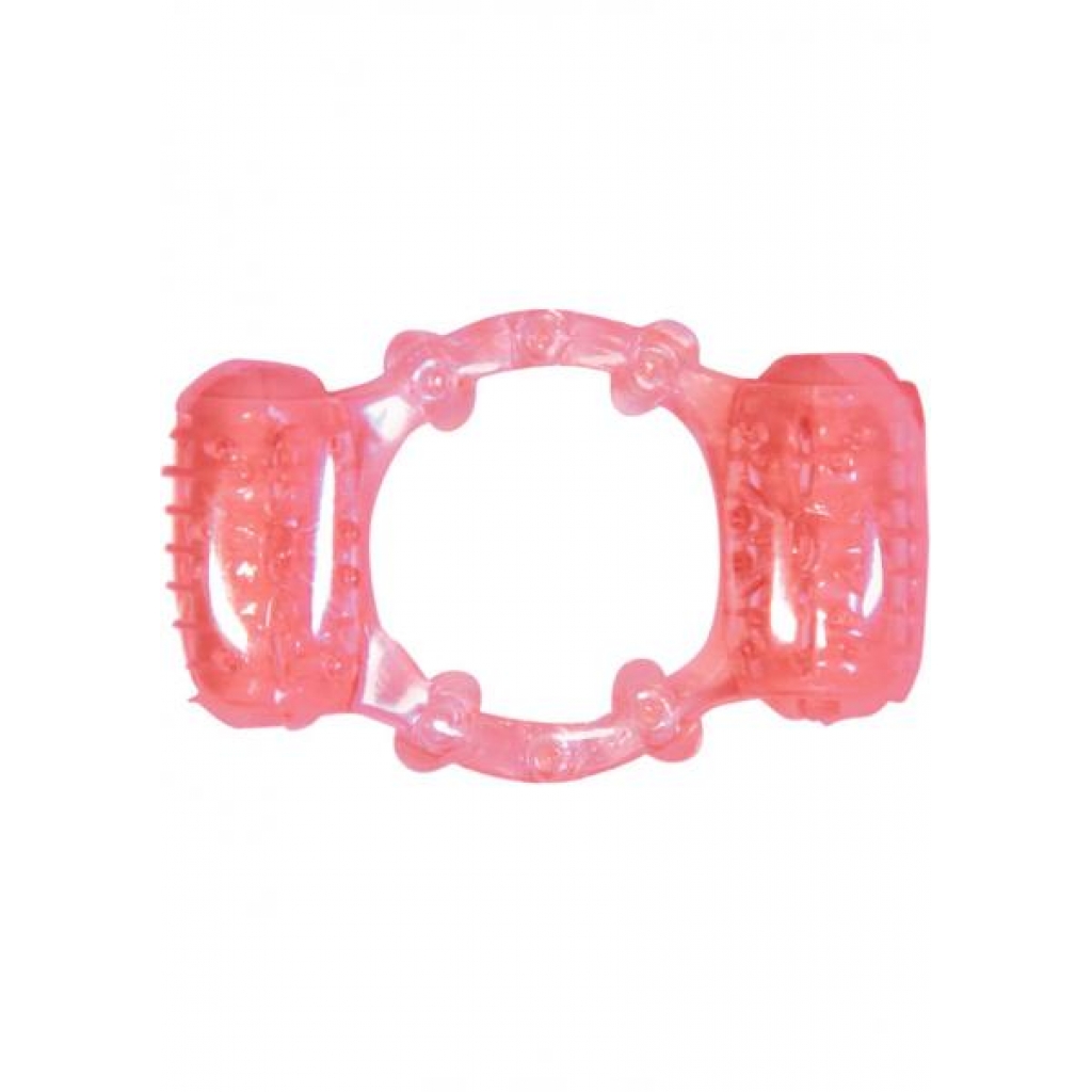 Humm Dinger Double Dinger Dual Vibrating Penis Ring (Magenta)