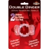 Humm Dinger Double Dinger Dual Vibrating Penis Ring (Magenta)