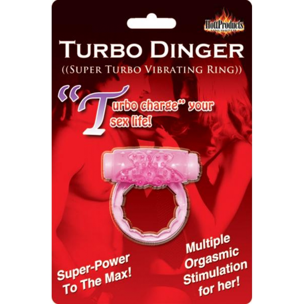 Humm Dinger Turbo Vibrating Penis Ring - Pink