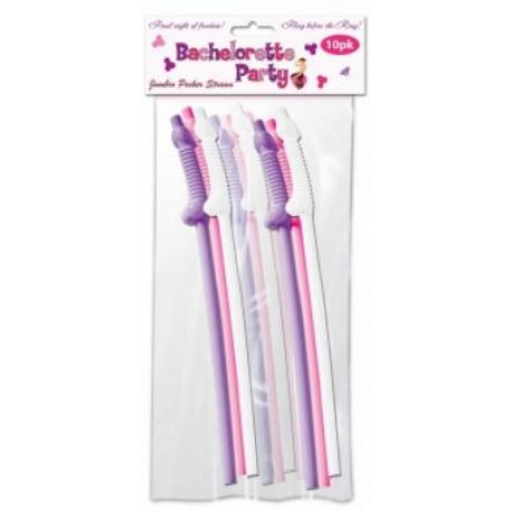 Bachelorette Party Flexy Super Straws - 10 Pack