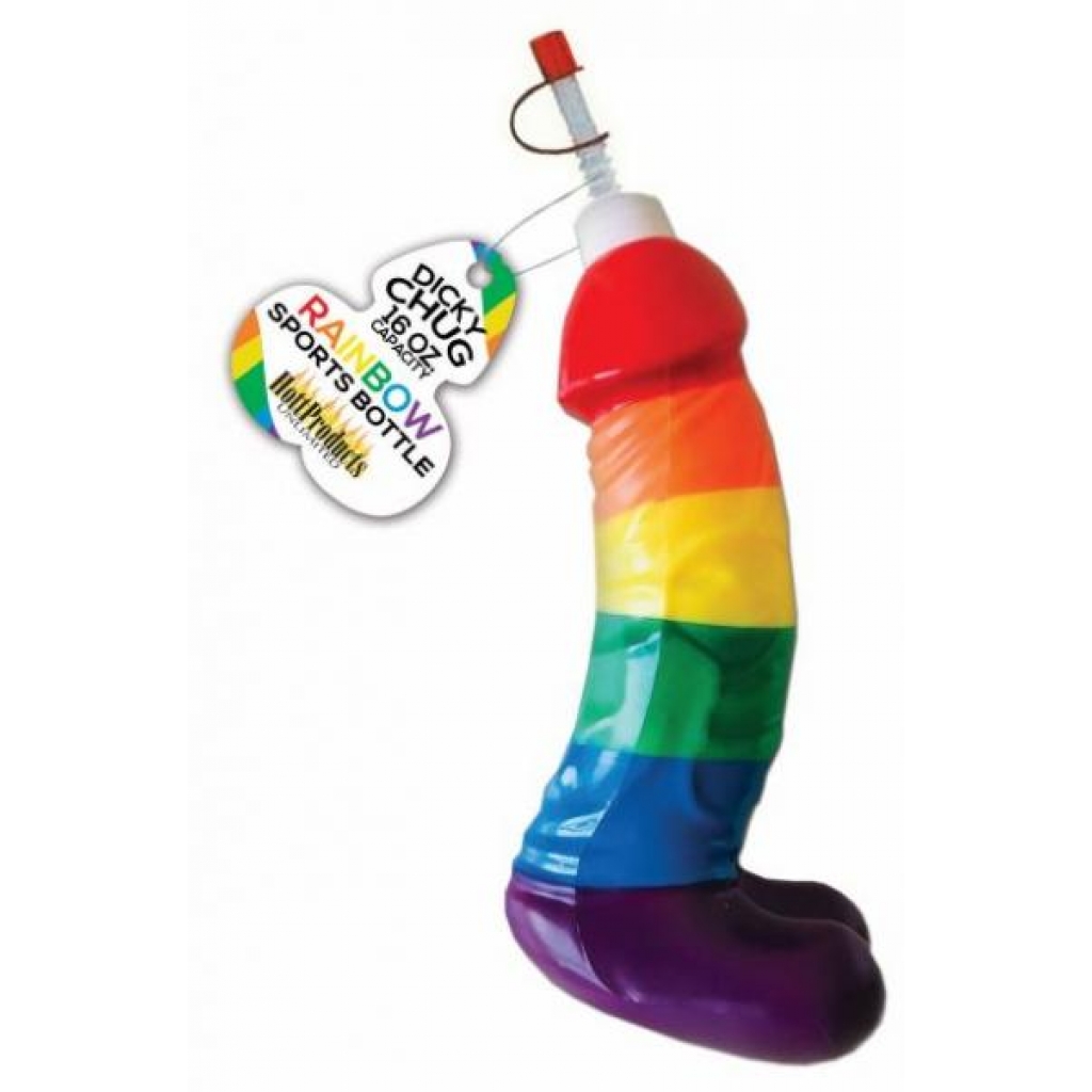 Rainbow Dicky Chug Sports Bottle - 16 Ounces Capacity