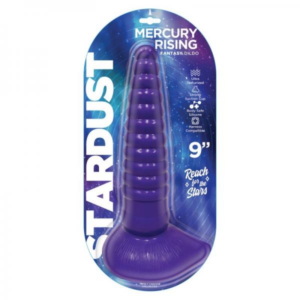 Stardust Mercury Rising Silicone Dildo - 9 inches - Purple