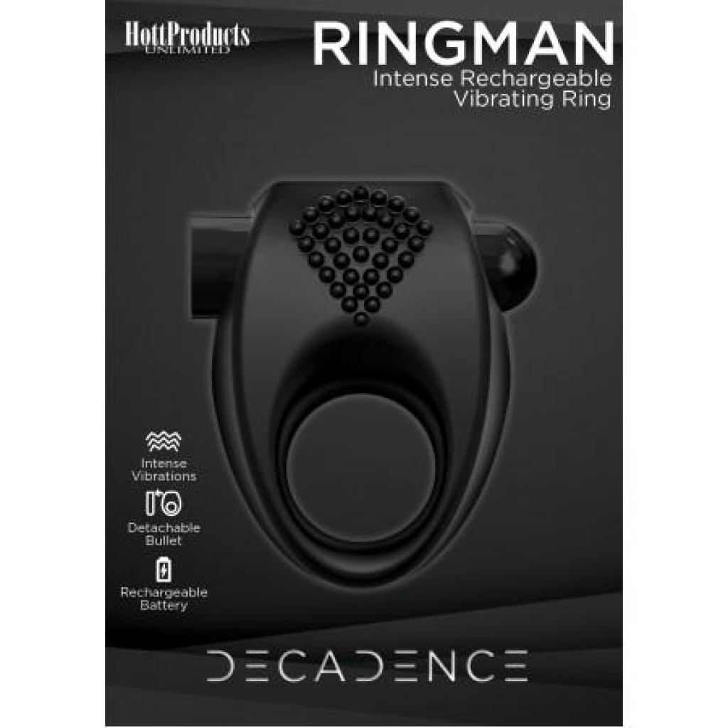 Decadence Ringman Vibrating Penis Ring - Black