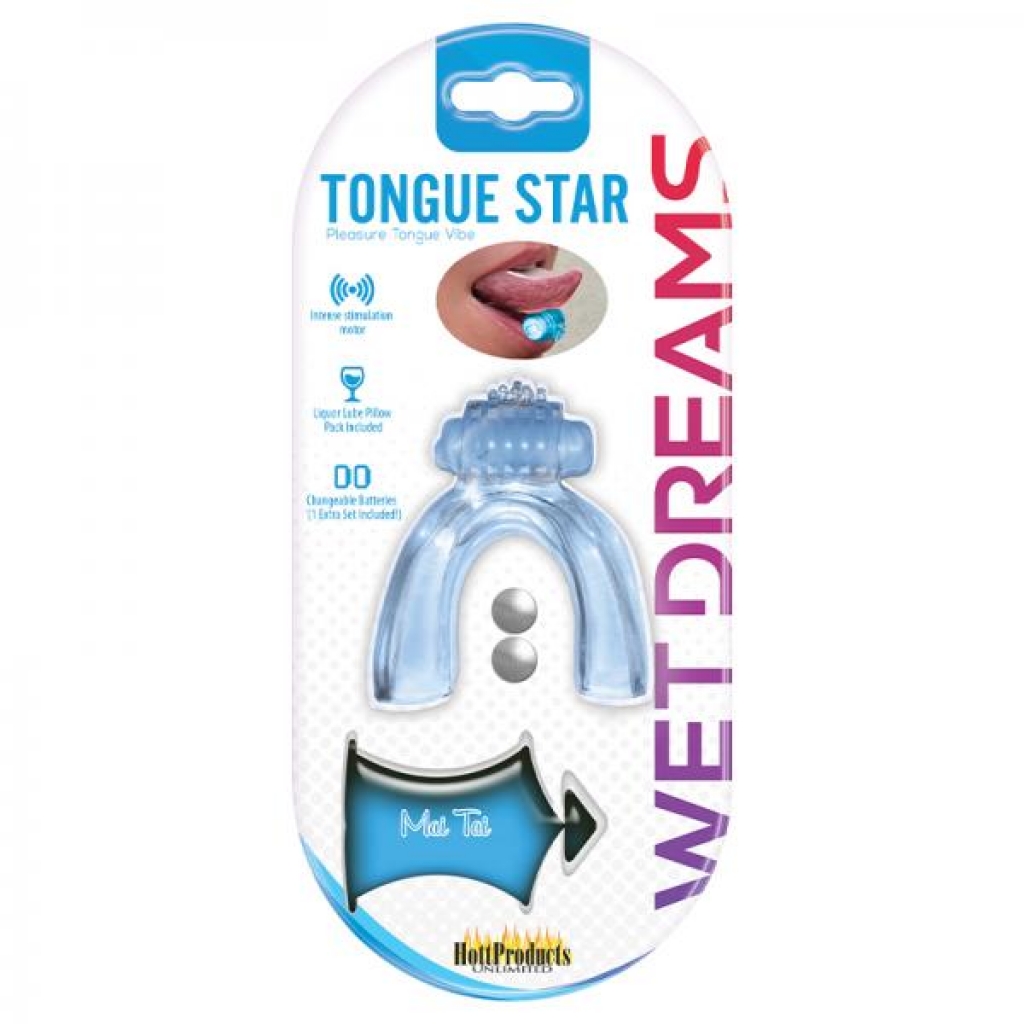 Tongue Star Vibrating Tongue with Motor - Blue