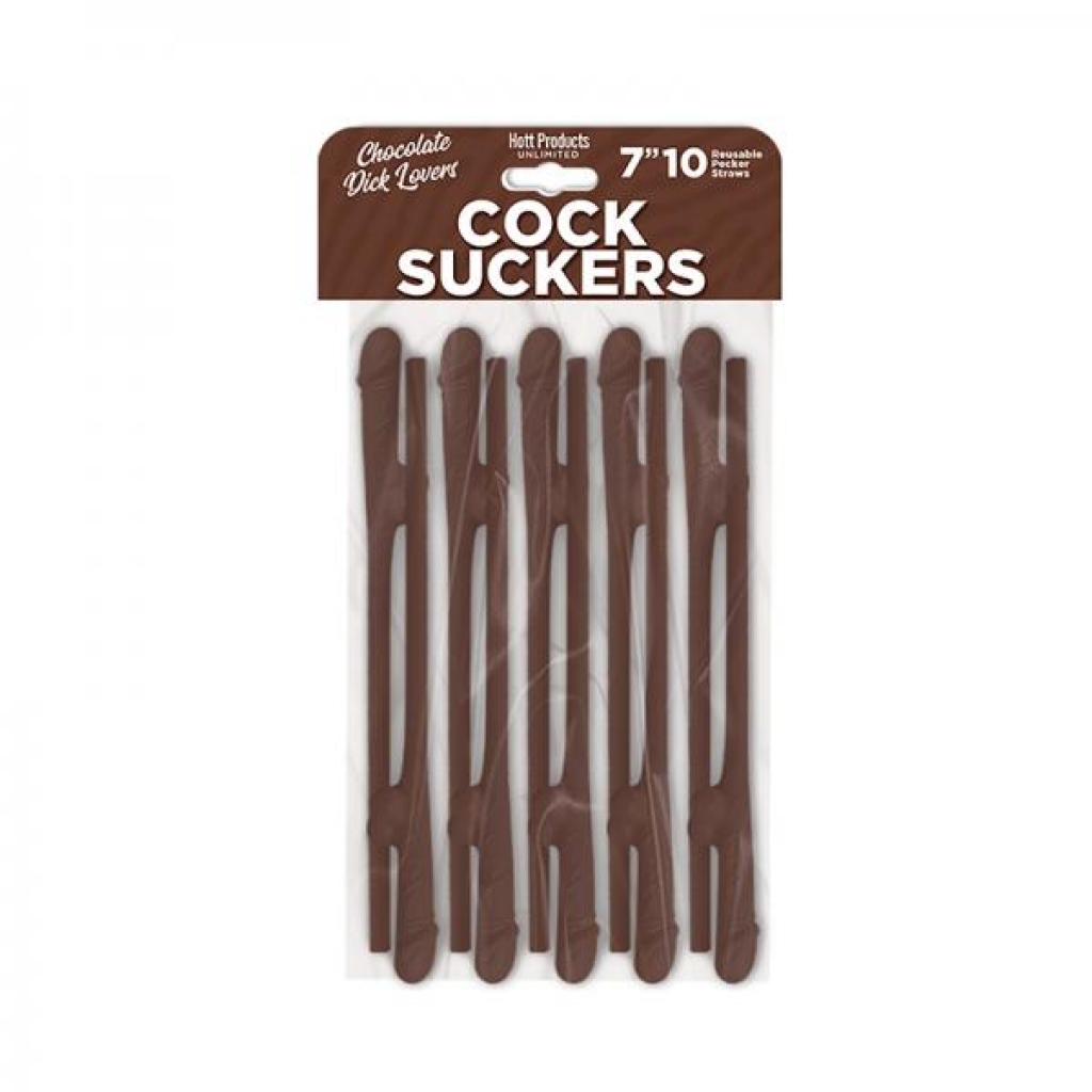 Penis Suckers Pecker Straws - 10 Pack Chocolate Lovers