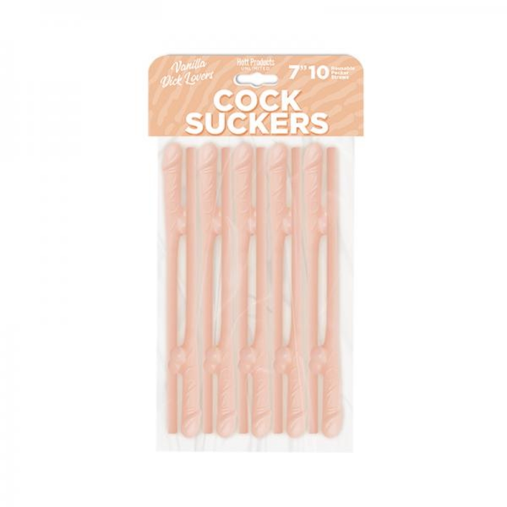 Penis Suckers Pecker Straws - Vanilla Lovers (10 Pack)