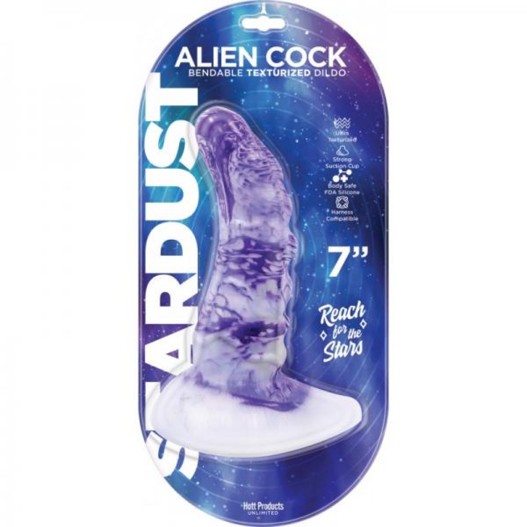 Stardust Alien Penis Silicone Textured Dildo - 7in