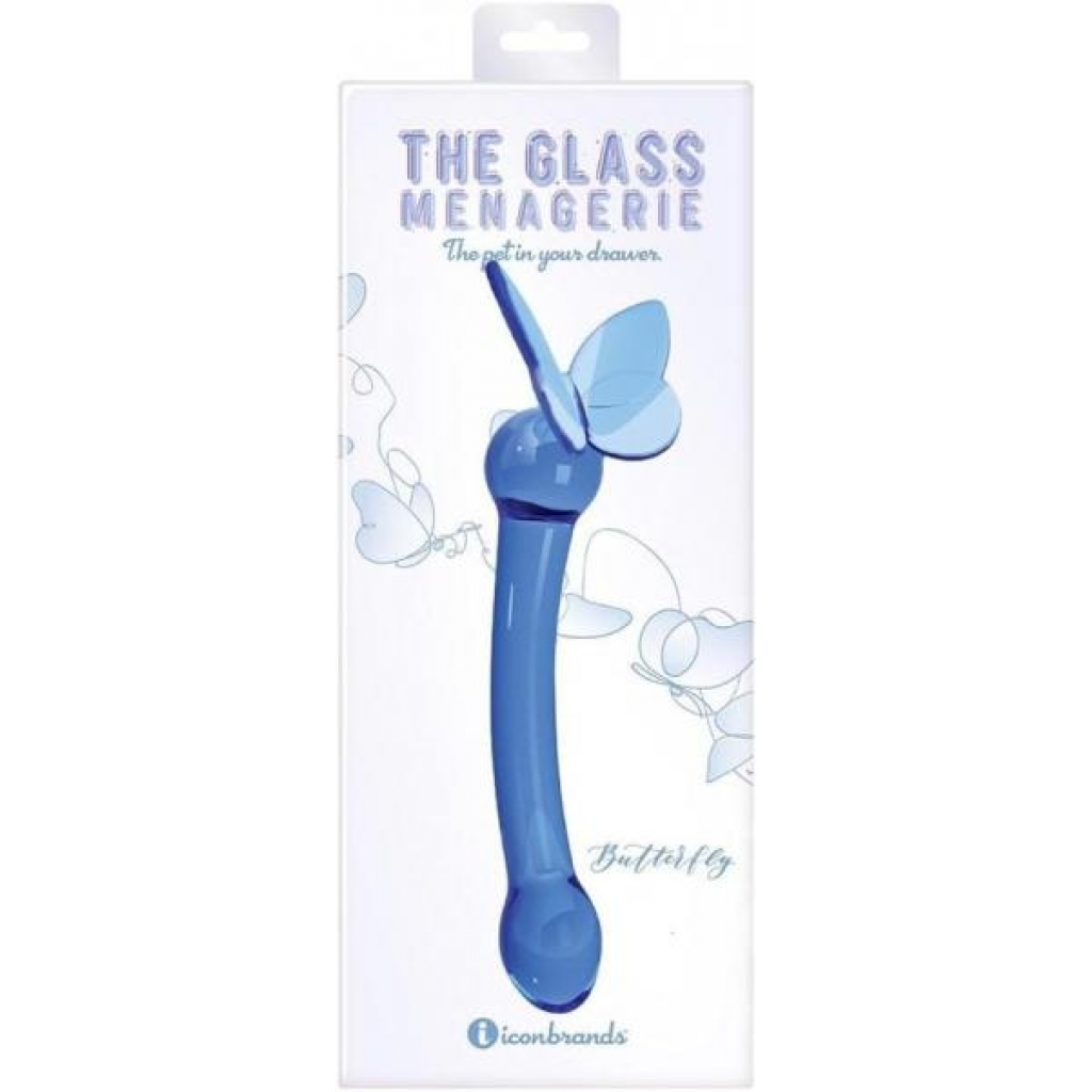 Glass Menagerie Butterfly G-Spot Dildo - Dark Blue